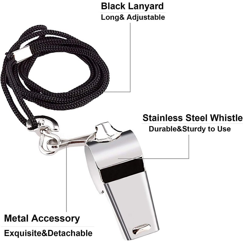 Whistle for Coaches 6 pcs, Stainless Steel Whistles for Teachers