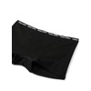 Happy Nation Girls Comfy Cotton Logo Boyshort Underwear, Pure Black