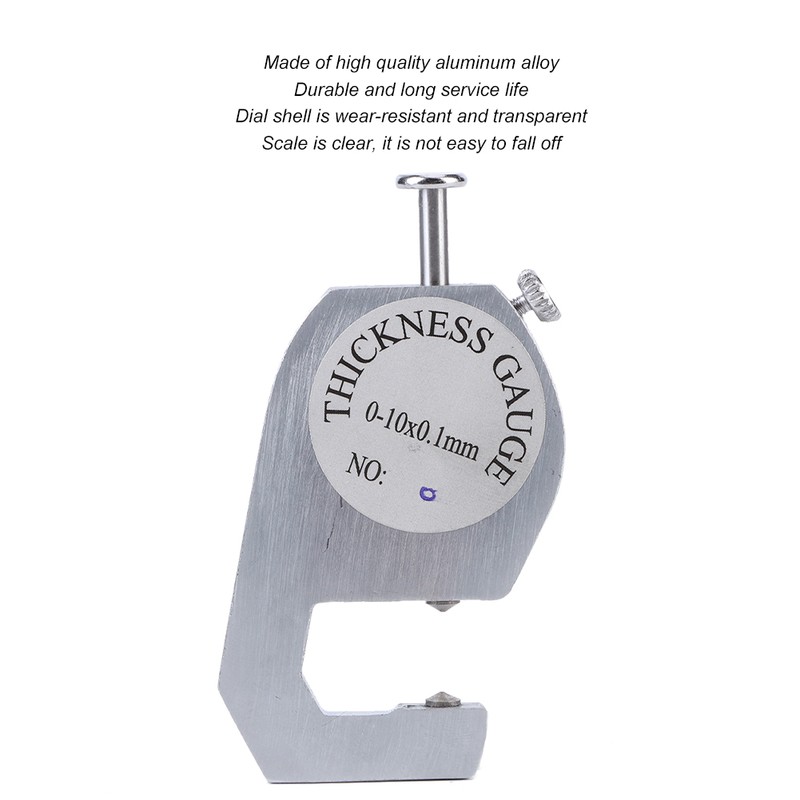 Thickness Gauge Round Dial Accuracy Measuring Tool Flat Pointed Head
