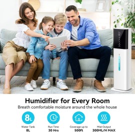 Honovos Humidifiers Large Room Bedroom with 7 Colors Light,Honovos 8L 2.1Gal Quiet Ul...