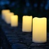 NONNO&ZGF 3 X 5'' Outdoor Waterproof Flameless Candles, 3 Pack,
