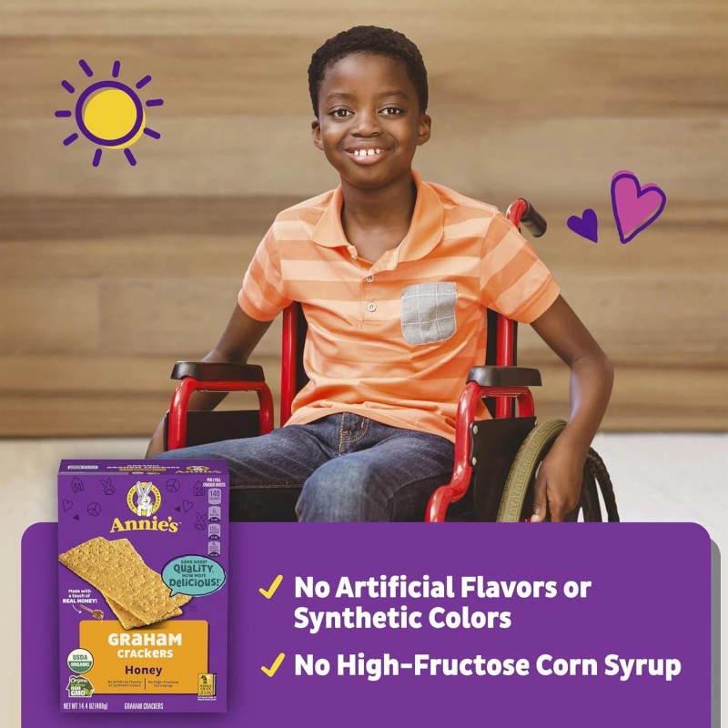 Annie's Organic Honey Graham Crackers, Easter Treats, With Whole Grain,