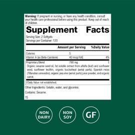 Standard Process Chlorophyll Complex - Immune Support, Antioxidant Activity, Skin Health and Hair Health Support with Vitamin A, Sunflower Lecithin, Buckwheat, Spanish Moss, and More - 240 Softgels