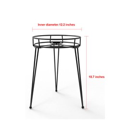 iLTreFlo Midcentury Modern Metal Potted Plant Stand 18.7 inches Tall Flower Pot Holder Large Rustproof Iron Garden Container Heavy Duty Rack for Planter,Black
