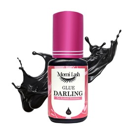 Lash Glue Darling by Momi Lash, Extra Strong Eyelash Extension Glue, 1 Sec Drying time, Retention 5 Weeks, Professional Supplies for Eyelash Extensions, Black Lash Adhesive 10g