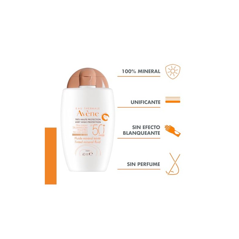Avene Protector Solar Facial FPS50 con Color, Piel Sensible