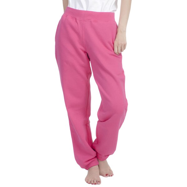 T-shirt.st Men's Sweatpants, Plain, Pile-Lined, Elastic Hem, 8.4 oz, flamingo