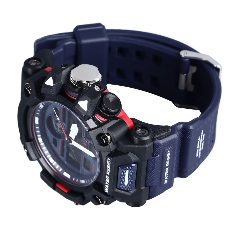 Men Digital Sports Watch Stopwatch Calendar Alarm Function Dual Time