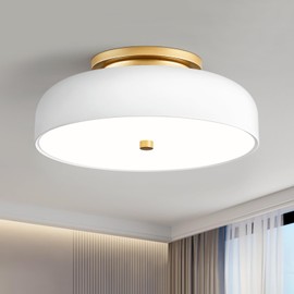 ZUYURT Modern Flush Mount Ceiling Light Dimmable White Light Fixture Mid-Century Semi Ceiling Light 5CCT 2700 K - 6000 K Ceiling Lamp for Bedroom Kitchen Laundry Room Hallway