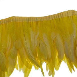 Sowder Rooster Hackle Feather Fringe Trim 8-10inch in Width for DIY Sewing Craft Decoration Pack of 1 Yard(Yellow)