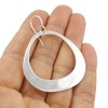 Solid 925 Sterling Silver Large Lightweight Flat Hoop Earrings