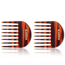 2-Pack Handcrafted Acetate Wide Tooth Combs for Curly Hair - Professional Detangling Combs for Wet & Dry Hair, Ideal for All Lengths - 3.14" Small Size, Eco-Friendly Material