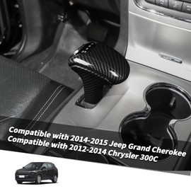 Jimen Compatible with Jeep Grand Cherokee 2014-2015, 3PCS Gear Shift Knob Cover Trim (Carbon Fiber)
