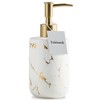 Yekiosok Ceramic Soap Dispenser,300ml Marbling White Dish Soap Liquid Lotion