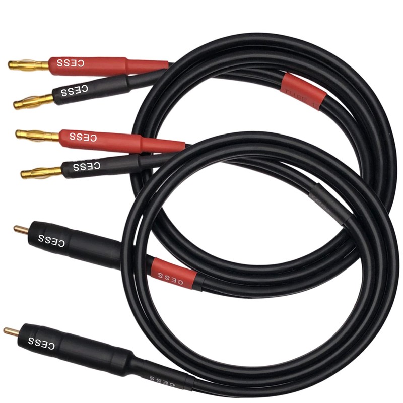 CESS-152-3f Banana Plug to RCA Cable, Phono Banana Speaker Cable,