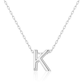Philip Jones Initial Necklace Letter K Created with Zircondia® Crystals