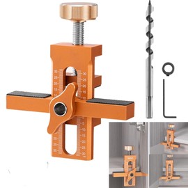 Taicols Cabinet Door Installation Locator, Adjustable Door Hinge Fixture for Cabinet Door Installation, Aluminum Alloy Drillable Drill Bit, Suitable for Most Cabinet Doors