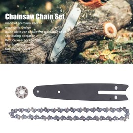 Mini Electric Chainsaw Chain Set, Steel Chainwheel Chain, 6 Inch Saw Replacement for Outdoor Chainsaws, Spare Parts, Accessories, 186 mm, Guide Plate, 230 mm