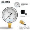 MEANLIN MEASURE 0-5psi Diaphragm Type Capsule Low Pressure Gauge 1/4"