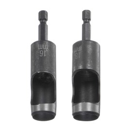 HARFINGTON Leather Hollow Punch Set 1/4 Hex Shank for Drills, 16mm 18mm Dia Rotary Hole Punches for Thick Fabrics Leathercraft Working