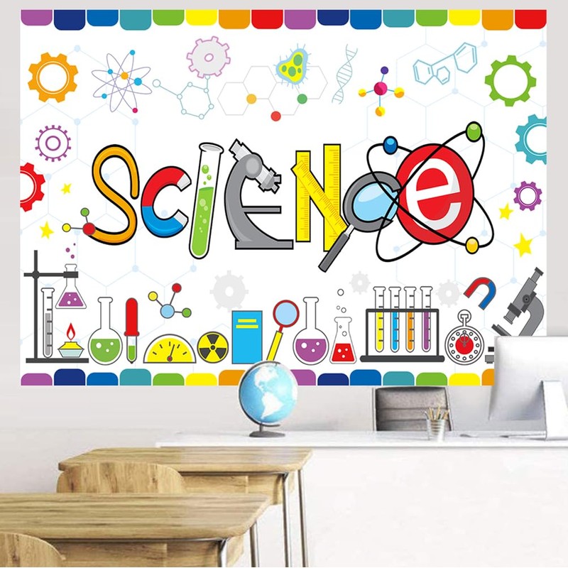 Withu Science Backdrop White Board Cartoon Chemical Equipment Experimental Study