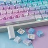 PBT Keycaps, 135 Keys Gradient Blue Pink Keycaps Dye Sublimation