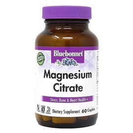 Bluebonnet -Citrato de Magnesio - 60 Cápsulas - Sin Gluten - Vegano - No OMG - Certificado Kosher