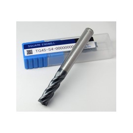 Tommy Global TG1112 Tungsten Carbide Square End Mill, Blade Diameter 0.2 inches (6 mm), Total Length 1.6 gal (50 L), 4 Blades, TiAlN Coat