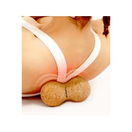 Premium Cork Massage Muscle Roller for Proper Stretching, Balance Training, Apply Firm Therapeutic Pressure,Natural Eco-Friendly/NO Foam Roller &Yoga & Travel Friendly (6 Inch Peanut*2)