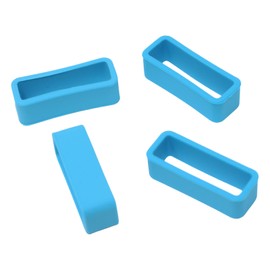 Honbay 4PCS 20mm Rubber Replacement Watch Band Loops Silicone Watch Strap Keeper Retainer Holder Ring (Blue)