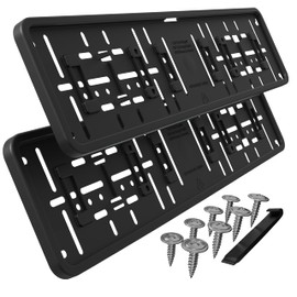 Kennzeichenhalter Nummernschildhalterung Auto Nummernschild Kfz Kennzeichen Halterung Kennzeichenhalter Rahmenlos Kennzeichenhalterung Schwarz 2 Stück Nummernschildhalter