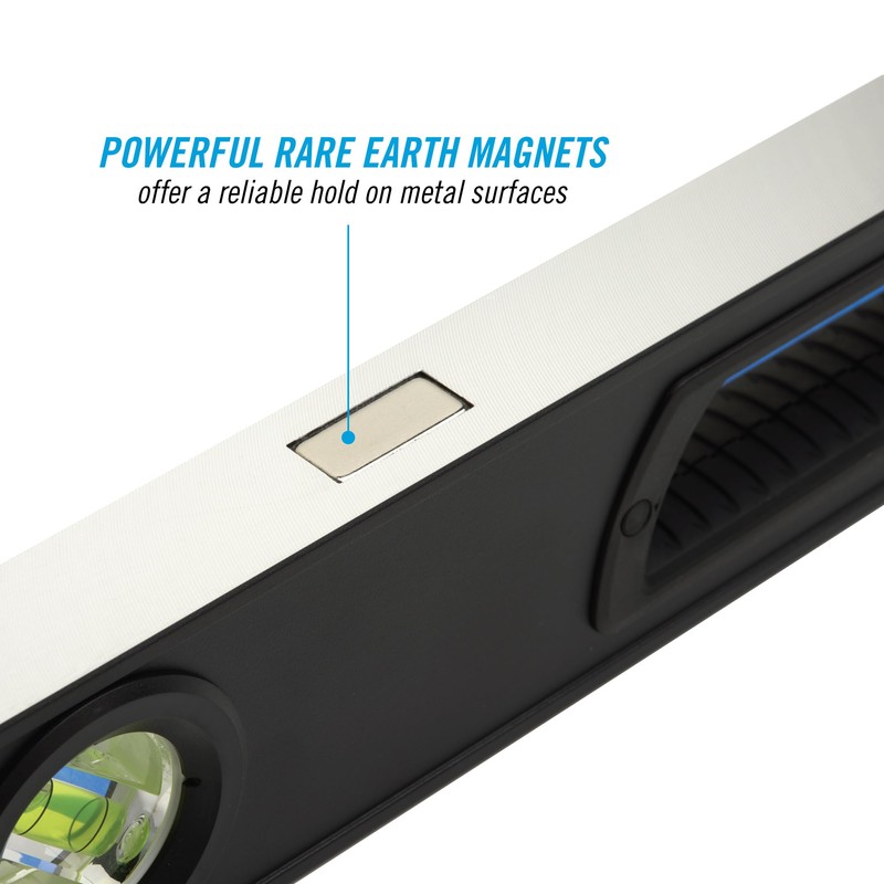 CHANNELLOCK 24-Inch, Professional-Grade Magnetic Aluminum Box Level with Solid Block