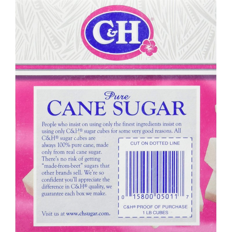 C&H, Sugar Cubes, 126 Count, 16oz Box (Pack of 4)