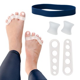 Awesome Toes Spacers & Separators Kit Fast Relief for Hammertoe & Bunions | Includes Stretch Band, Individual & Full Spacers for Walking, Running, & Yoga Practice | Small
