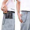 Mens Wallet with Chain Genuine Leather Purse RFID Blocking Bifold