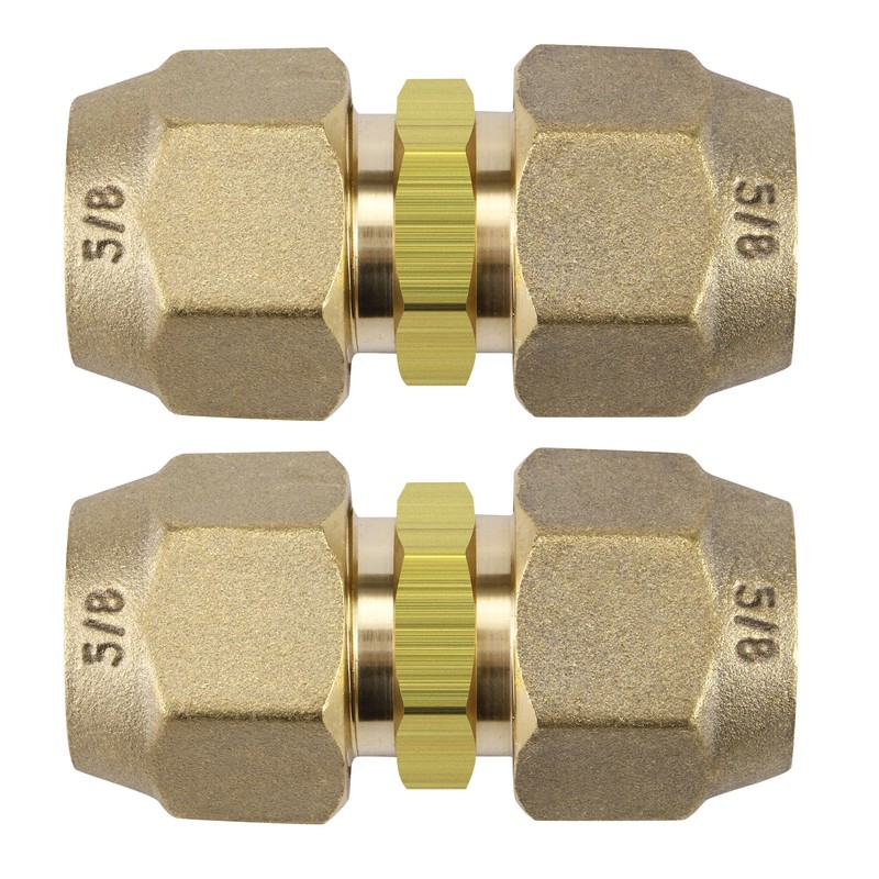 Timsec 2Packs AC Copper Pipe Extension Joint Connectors, 5/8-Inch Air
