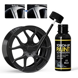 Gloss Black Rim Touch Up Paint, Automotive Touch Up Paint Bottles with Brush, Car Wheel Scratch Repair Touch Up Paint, Quick and Easy Fix Rim Scratches, Chips, Curb Rashes and Surface Damage Car Rim Touch Up Paint Repair Pen - Color: Gloss Black