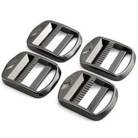 HJ Garden Metal Ladder Lock Buckle Slider Adjustable Zinc Alloy Buckles for Backpack Strap Accessories 25mm, Black, 25mm