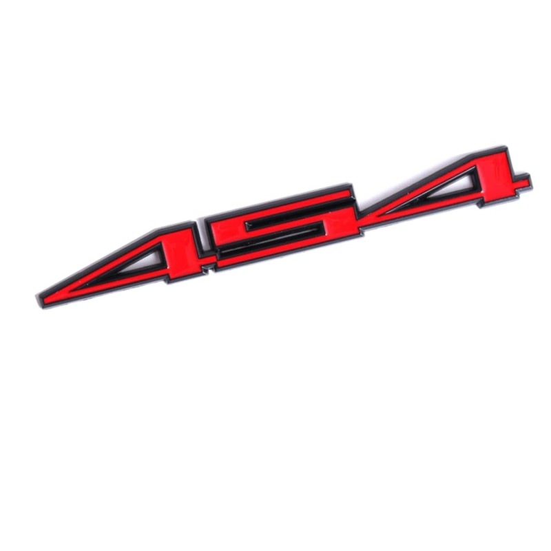 2X 454 Aluminum Emblem Badge Decal Red & Silver for