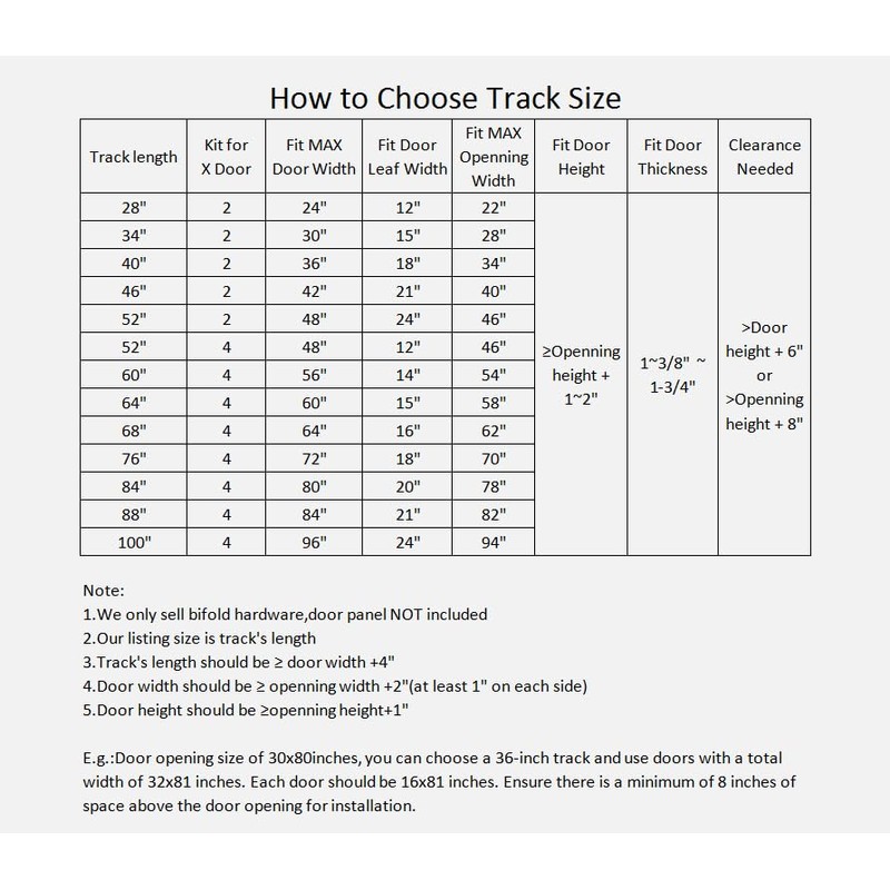 DIYHD 88" Bi-Fold Sliding Barn Door Hardware for 4 Doors,Fit