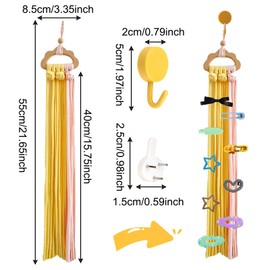 KASESSS Hair Scrunchie Storage, Hair Clip Girls, Cloud Hair Clips Storage, Hair Scrunchie Organiser with Hooks, Hair Accessories Children's Organiser Made of Wood, Hair Clips Holder for Girls, Women