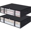 2 Pack Under Bed Storage Bags with Clear Window and