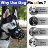 BARKLESS Dog Muzzle, Soft Silicone Basket Muzzle for Dogs, Allows