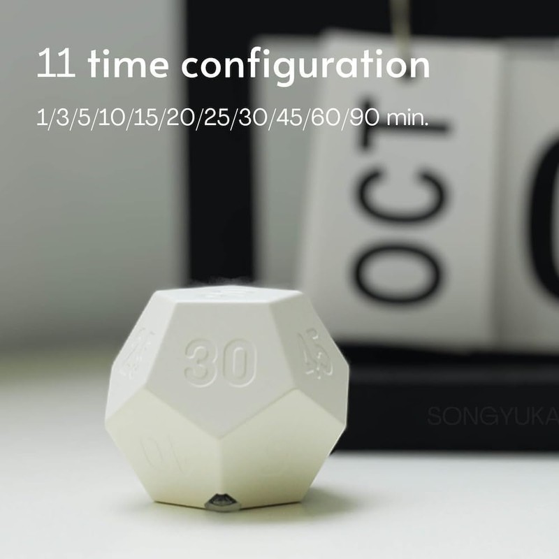 Rotating Pomodoro Timer Rechargeable Productivity Timer,Shower Timer Waterproof,Magnetic Flip Mute,Vibrate