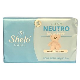 Sheló Nabel Jabón Neutro para Bebé Facial y Corporal, 100 g. Azul