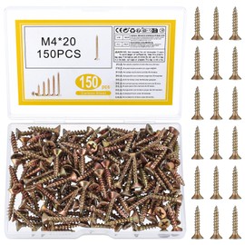 ZWFSDM Self-Tapping Screws - Corrosion Resistant Color Zinc Plated Carbon Steel Screws for Wood/Metal/Plastic - Ideal for Construction,Home Renovation & DIY Projects (M4*20)