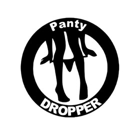 Panty Dropper - Vinilo calcomanía impermeable para coche, juego de 2 piezas, negro y blanco