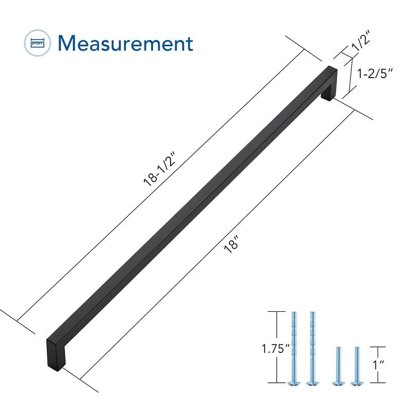Ravinte 10 Pack Black Cabinet Pulls 18 Inch Square Kitchen