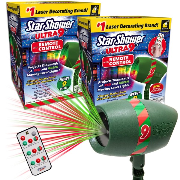 Star Shower Ultra 9 Outdoor Laser Holiday Projector with Remote,