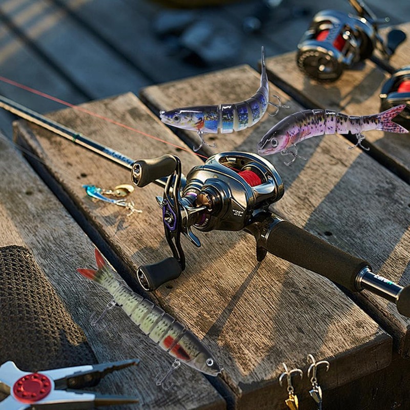 Aoyswuz 3 Stück Angelköder, Kunstköder Wobbler Hecht Köder, Fische Köder